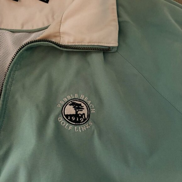 Vintage TEHAMA Pebble Beach Green Golf Full zip Windbreaker Size XXL (Y8) - Picture 3 of 9